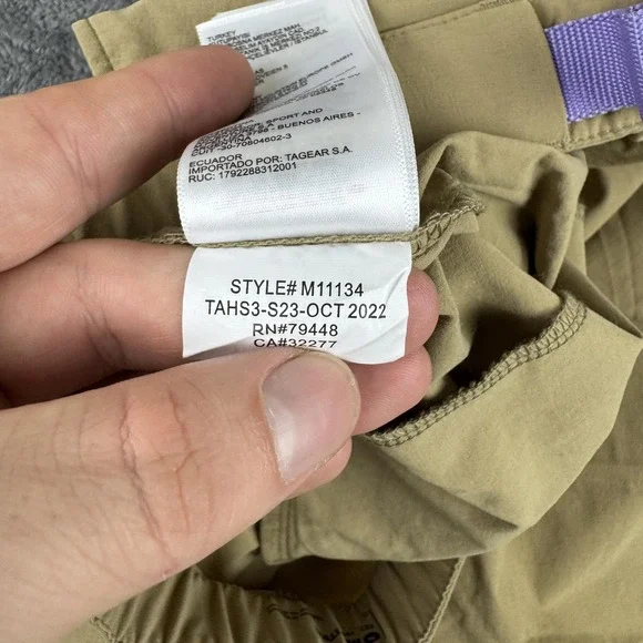 Marmot Kodachrome Pants Womens 6 Khaki Stretch Nylon Hiking Jogger Cuffs Belt - Picture 10 of 10